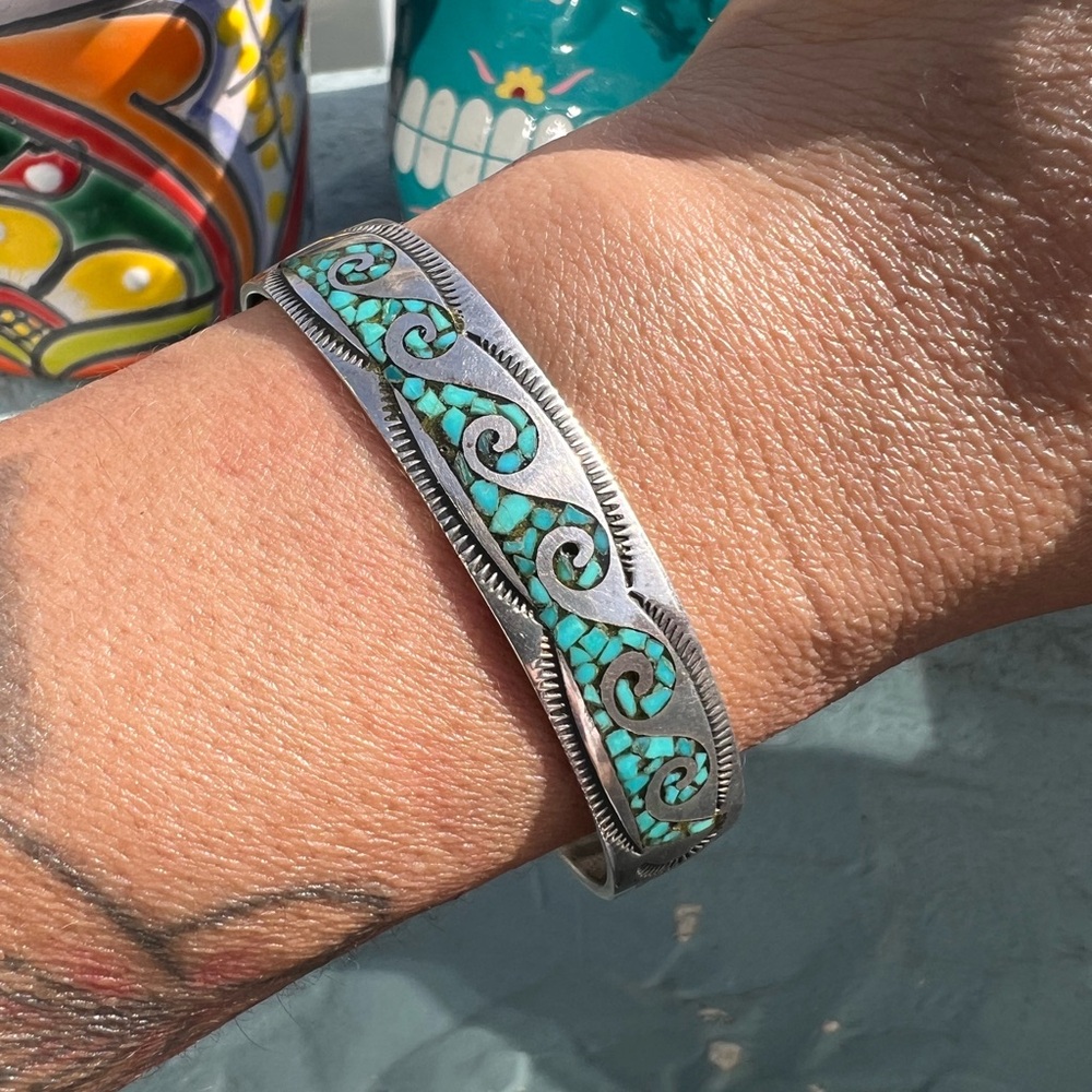 Navajo chip inlay cuff